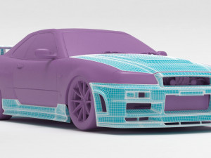 Skyline R34 S-Tune bodykit and custom addons 3Dプリントモデル