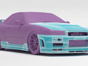 Skyline R34 S-Tune bodykit and custom addons 3D Print Model