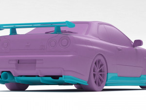 Skyline R34 S-Tune bodykit and custom addons 3Dプリントモデル