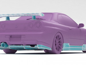 Skyline R34 S-Tune bodykit and custom addons 3Dプリントモデル