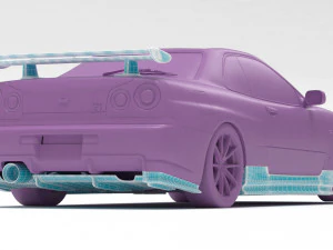 Skyline R34 S-Tune bodykit and custom addons 3D Print Model