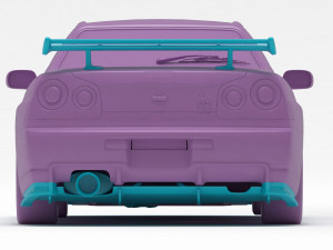 Skyline R34 S-Tune bodykit and custom addons 3Dプリントモデル