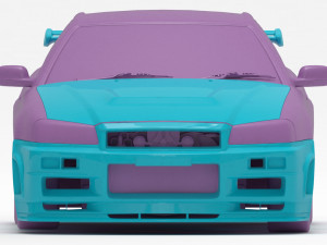 Skyline R34 S-Tune bodykit and custom addons 3Dプリントモデル