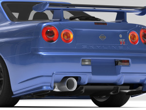 Skyline R34 S-Tune bodykit and custom addons 3Dプリントモデル