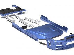 Skyline R34 S-Tune bodykit and custom addons 3Dプリントモデル
