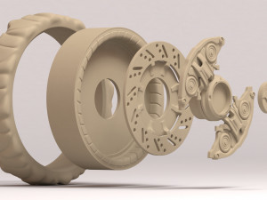 Arkham Knight Batmobile Wheel printable 3D printmodel
