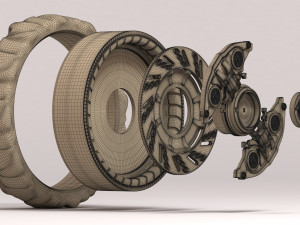 Arkham Knight Batmobile Wheel printable 3D printmodel