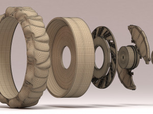 Arkham Knight Batmobile Wheel printable 3D printmodel