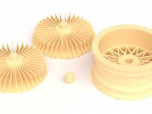 Turbofan Rim Printable five parts 3D Print Model
