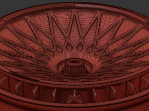 Turbofan Rim Printable five parts 3D Print Model