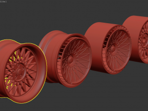 Turbofan Rim Printable five parts 3D Print Model