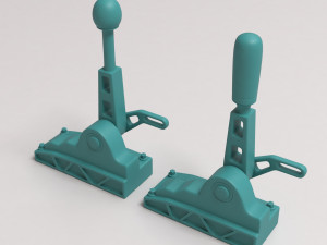 Drift Car Interior kit 01 hand brakes and gear knobs 3D print model 3D-printmodel