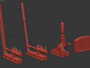 Drift Car Interior kit 01 hand brakes and gear knobs 3D print model 3D Print Model