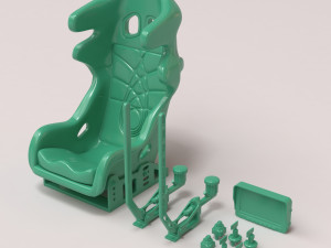 Drift Car Interior kit 2 printable Model do druku 3D