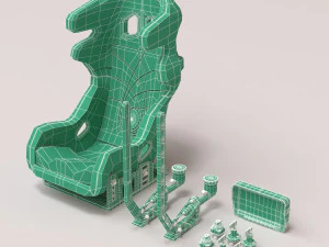 Drift Car Interior kit 2 printable 3D Print Model