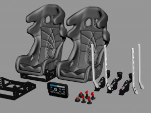 Drift Car Interior kit 2 printable Model do druku 3D