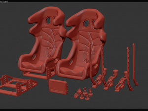 Drift Car Interior kit 2 printable Model do druku 3D