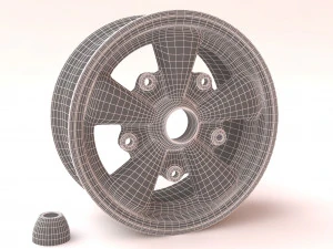 VW Empi 5 Spoke Wheels printable 3D Print Model