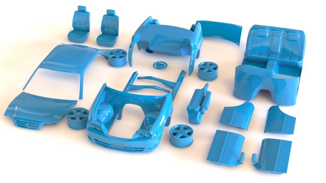 Toyota Chaser JZX100 scale print kit 3Dプリントモデル .c4d .max .obj .3ds .fbx .stl .blend 