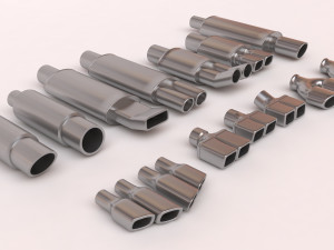 Muffler Pack 01 printable 3D Baskı Modeli