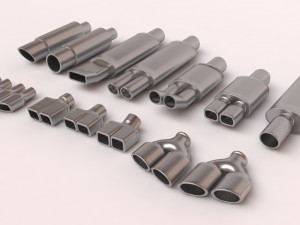 Muffler Pack 01 printable 3D Baskı Modeli