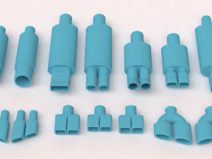 Muffler Pack 01 printable 3D Print Model