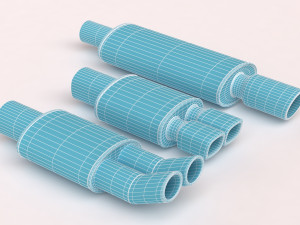 Muffler Pack 01 printable 3D Baskı Modeli