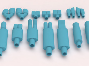 Muffler Pack 01 printable 3D Baskı Modeli