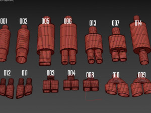 Muffler Pack 01 printable 3D Baskı Modeli