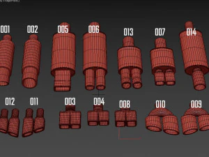 Muffler Pack 01 printable 3D Print Model