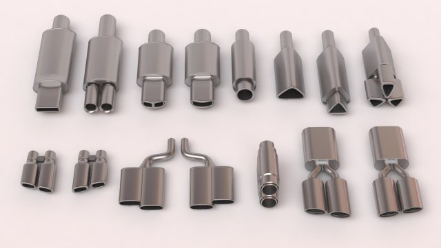 Muffler Pack 02 printable 3Dプリントモデル .c4d .max .obj .3ds .fbx .stl .blend 
