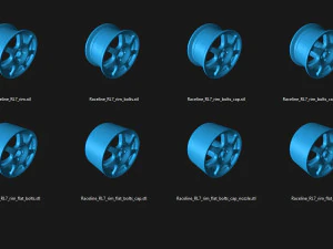 Raceline RL7 rim printable 3D Print Model