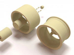Compomotive MO6 printable rim 3 versions 3D Print Model