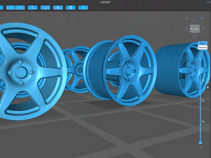 Compomotive MO6 printable rim 3 versions 3D Print Model