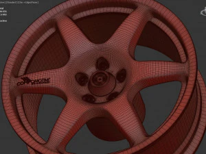 Compomotive MO6 printable rim 3 versions 3D Print Model