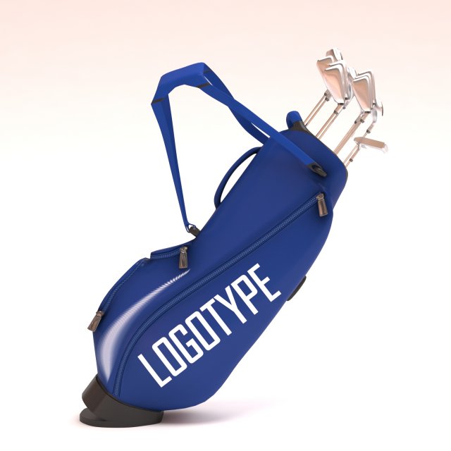 Golf Bag printable plus set of clubs Modèles 3D en vedette .c4d .max .obj .3ds .fbx .stl .blend 