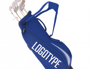 Golf Bag printable plus set of clubs Modèles 3D en vedette