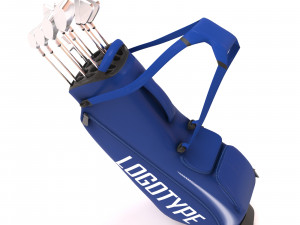Golf Bag printable plus set of clubs Modèles 3D en vedette