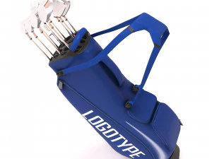 Golf Bag printable plus set of clubs 3D Print Model