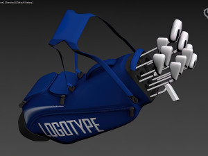 Golf Bag printable plus set of clubs Modèles 3D en vedette
