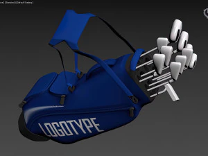 Golf Bag printable plus set of clubs 3D Print Model