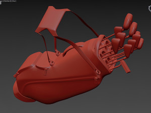 Golf Bag printable plus set of clubs Modèles 3D en vedette