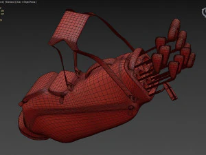 Golf Bag printable plus set of clubs 3D Print Model