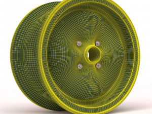 Lotus Wobbly Web four bolts rim 3D Print Model