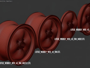 Lotus Wobbly Web four bolts rim 3D Print Model