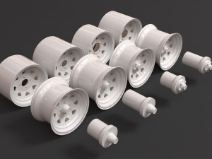 Weller Wheels 8 Spoke 4 versions Modello di stampa 3D