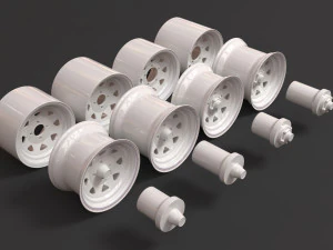 Weller Wheels 8 Spoke 4 versions 3D Print Model
