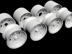 Weller Wheels 8 Spoke 4 versions 3D Print Model