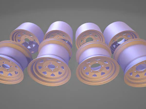 Weller Wheels 8 Spoke 4 versions 3D Print Model