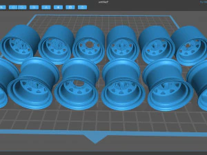 Weller Wheels 8 Spoke 4 versions 3D Print Model